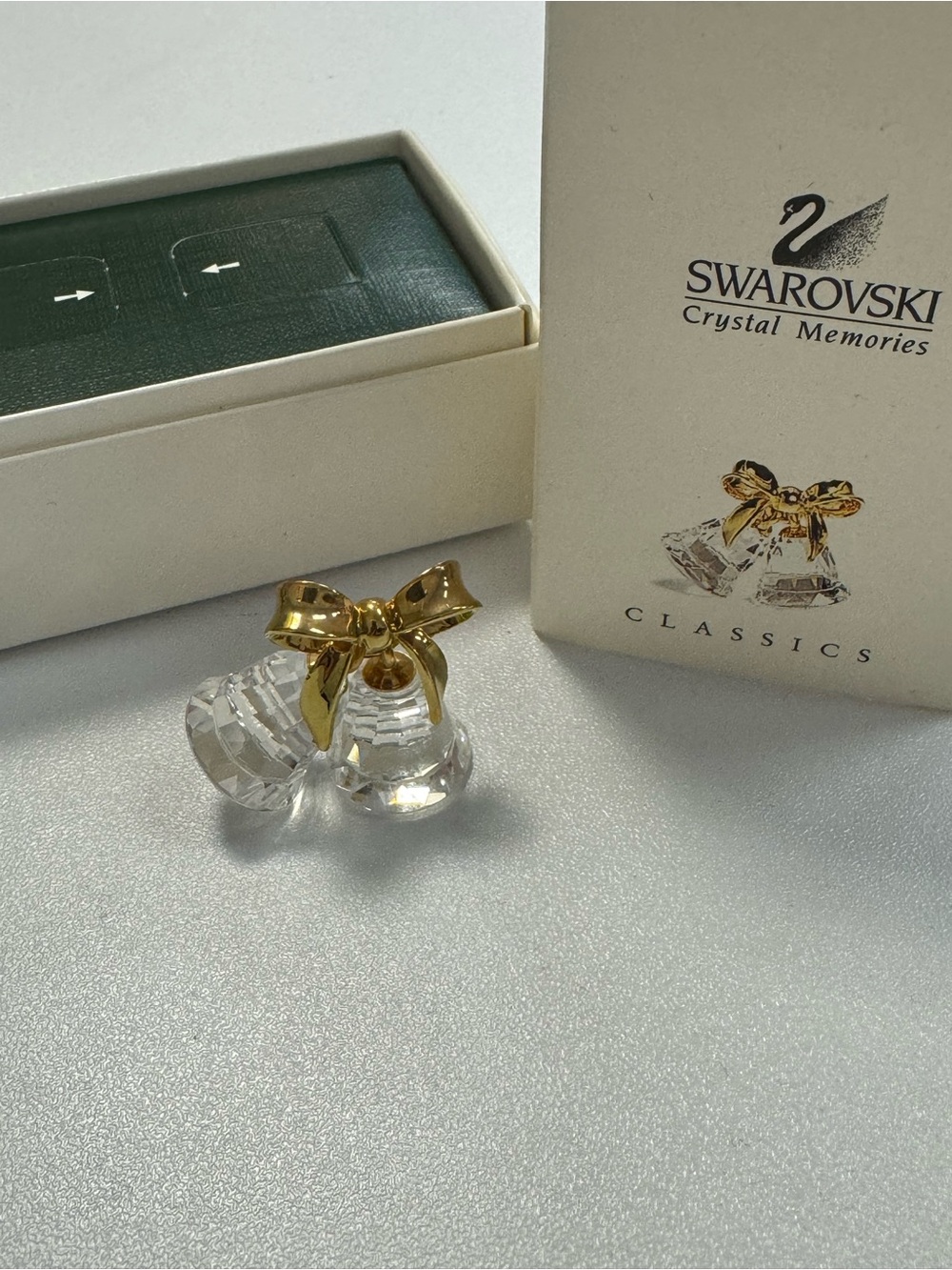Swarovski Gold Bow Memories Crystal Bells